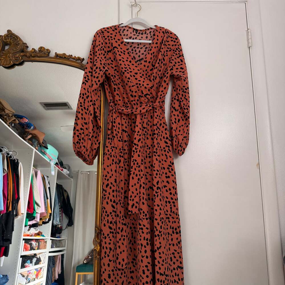 Womens Casual Summer Swiss Dots V Neck Cap Short Sleeve Tunic Swing Dresses